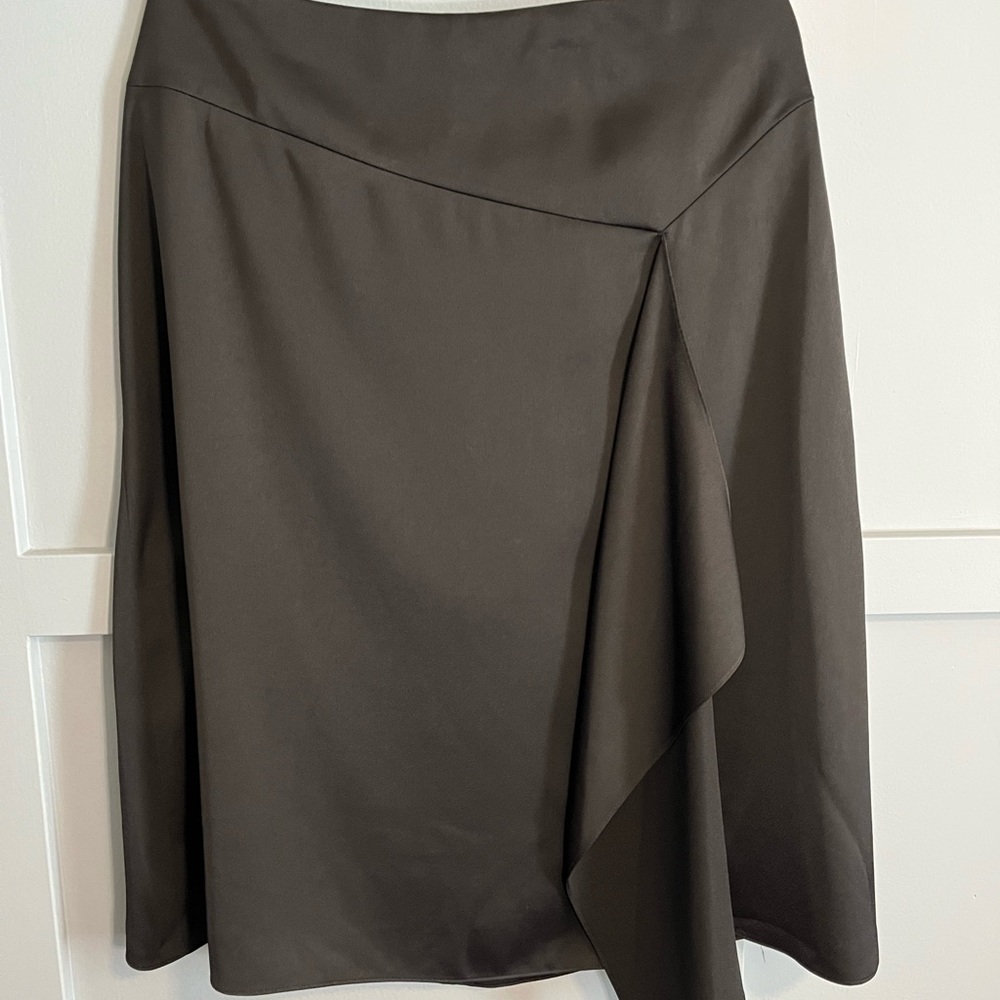 DKNy asymmetric black skirt with ruffle and front slit